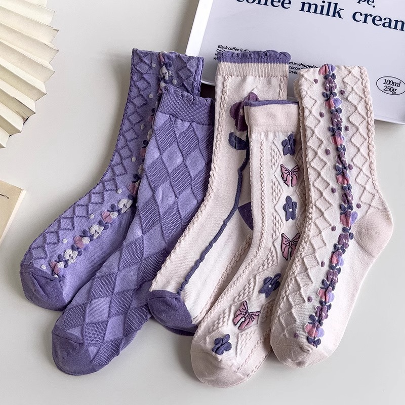 Purple Socks Children Mid Tube - đánh giá và giá Good Floral & Wedding Decor Supply