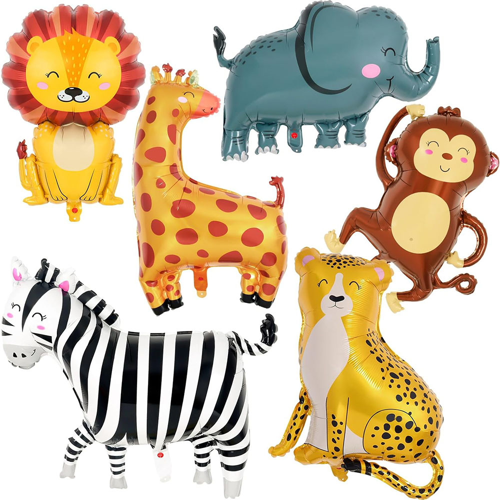 6Pcs Jungle Wild Animal Foil B - đánh giá và giá Wedding Zoo